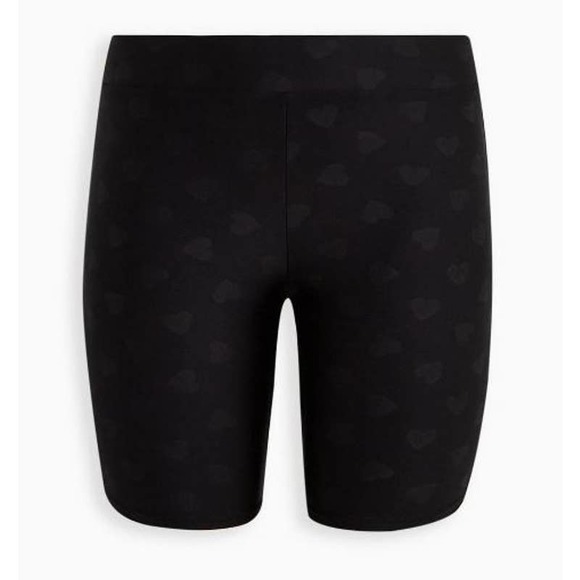 Torrid Shorts Womens 4X Biker Bermuda Heart Print Pull On Stretch Black - Picture 7 of 13